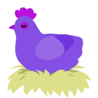 A blurple chicken