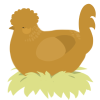 A gold chicken with a neck-band pattern