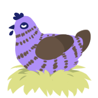 HHPL, a lilac and bark chicken with a bar pattern