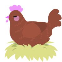 A russet chicken with a half-bar pattern