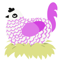 A white and orchid chicken with a lace pattern