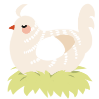 Cheddar, a cream chicken with a half-bar pattern