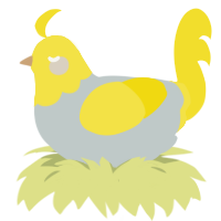 A silver and yellow chicken with a head pattern