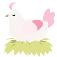 (unnamed), a white and rose chicken with a lace pattern