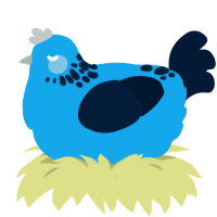 A sky and tumblr chicken with a neck-speckle pattern