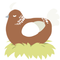 A brown and white chicken with a neck-band pattern