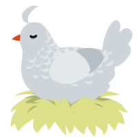 A mist chicken with a half-lace pattern