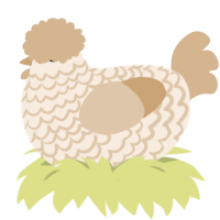 Requiem, a cream and beige chicken with a lace pattern