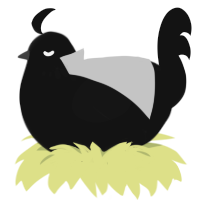 A black chicken with a neck-speckle pattern