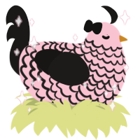 Boulangerie, a rose and sable chicken with a lace pattern