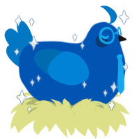 A ultramarine and sapphire chicken