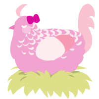 A pink and rose chicken with a half-lace pattern