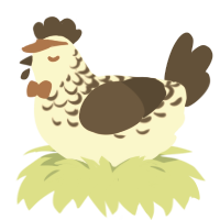 A cream and bark chicken with a half-lace pattern