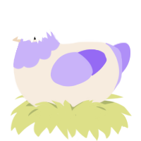 A cream and lilac chicken with a head pattern