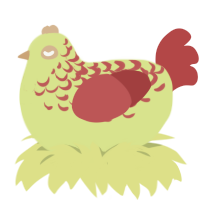 Apply Juice, a lemon and red chicken with a half-lace pattern