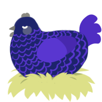 (unnamed), a navy and indigo chicken with a lace pattern