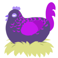 A overcast and amethyst chicken with a half-lace pattern