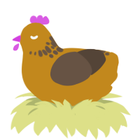 Crunchy Peanuts, a ochre and bark chicken with a neck-speckle pattern
