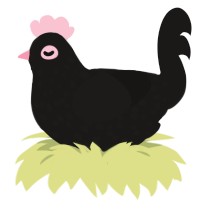 A sable chicken with a speckle pattern