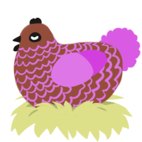A russet and orchid chicken with a lace pattern