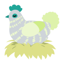 A mist and apple chicken with a bar pattern