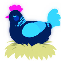A tumblr and sky chicken with a neck-band pattern