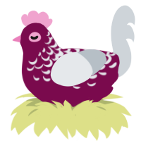 A wine and mist chicken with a half-lace pattern