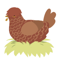 A russet and brown chicken with a lace pattern