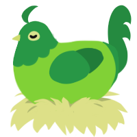 A grass and viridian chicken with a head pattern