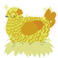 A lemon and gold chicken with a lace pattern