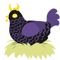 A sable and overcast chicken with a lace pattern