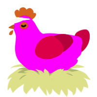 A amethyst and maroon chicken