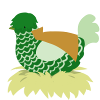A leaf and gluppy chicken with a lace pattern