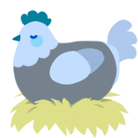 A ash and mist chicken with a head pattern