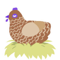 A brown and beige chicken with a lace pattern