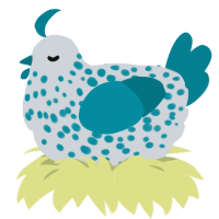 A mist and sea chicken with a speckle pattern