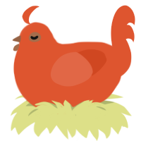 A vermilion chicken