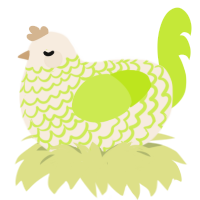 A cream and lime chicken with a lace pattern