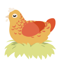 A honey and vermilion chicken with a half-lace pattern
