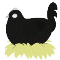 A sable and black chicken with a lace pattern