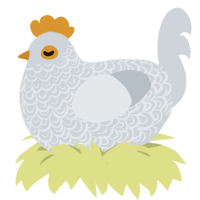 A mist chicken with a double-lace pattern