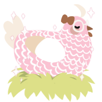 A rose and cream chicken with a lace pattern