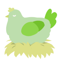 A gluppy and grass chicken