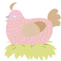 A rose and beige chicken with a lace pattern