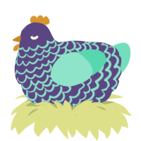 A overcast and mint chicken with a lace pattern