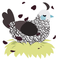 A black and silver chicken with a double-lace pattern