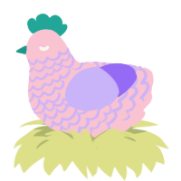 luka megurine, a rose and lilac chicken with a lace pattern