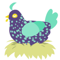 A overcast and mint chicken with a speckle pattern