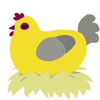 A yellow and ash chicken