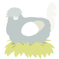smoke, a silver and white chicken